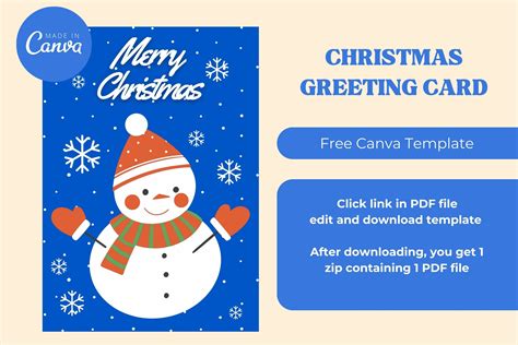 Merry Christmas Greeting Canva Template Graphic By Arts And Patterns