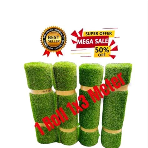 Jual KARPET RUMPUT SINTETIS 1 ROLL 1X3 METER TIPE SWISS TEBAL 3 CM BUAT