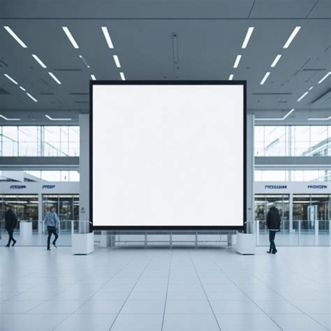 Premium Photo | A large screen that is on a wall in a building