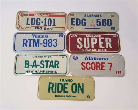 Vintage Cereal Box Premium Metal Tin State License Plates 1980s Post