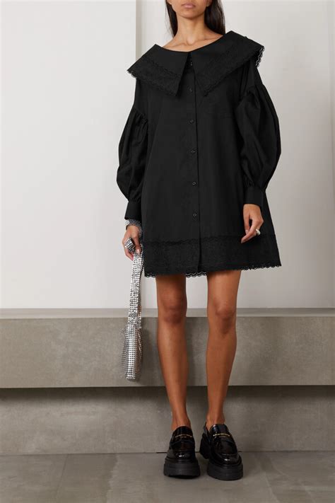 Simone Rocha Oversized Broderie Anglaise Cotton Poplin Mini Dress