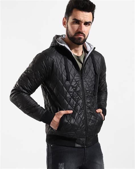 Buy Men's Black Hooded Jacket Online at Bewakoof