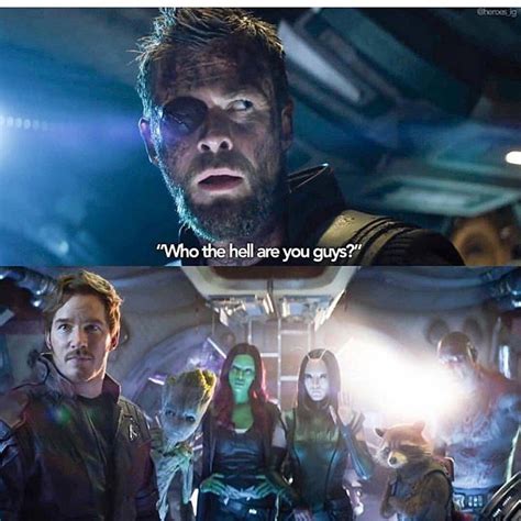 Thor Meets Guardians Of The Galaxy Infinity War Marvel Films Marvel