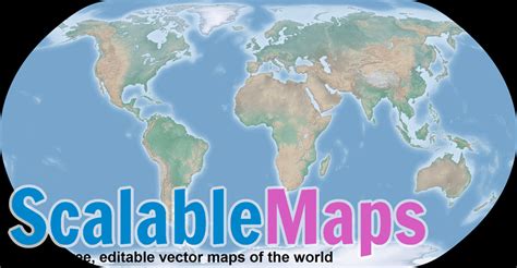 ScalableMaps Vector Map Of World Cross Blended Theme With Bathymetry