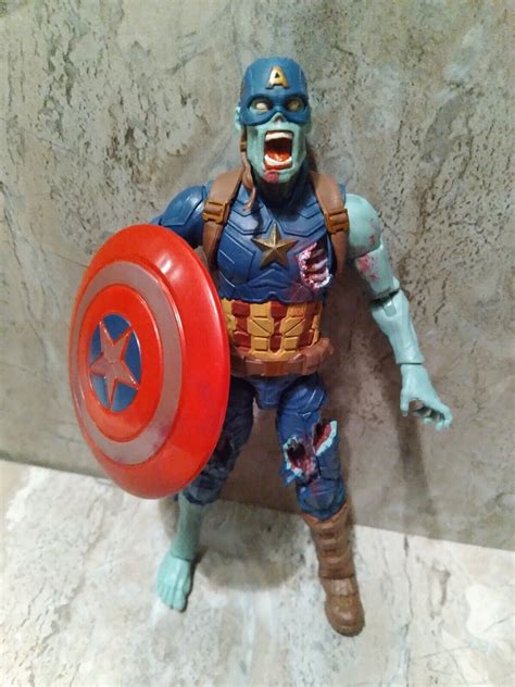 Marvel Legends Zombie Captain America 6 Figure With Shield Good