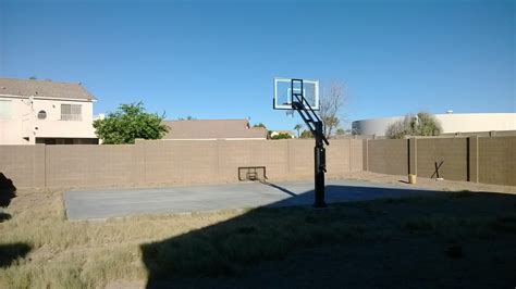 This Angled Behind The Goal View Shows A Pro Dunk Gold Basketball