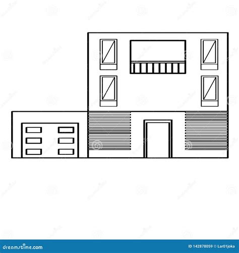 Esquema De Una Construcci n De Viviendas Moderna Ilustración del Vector