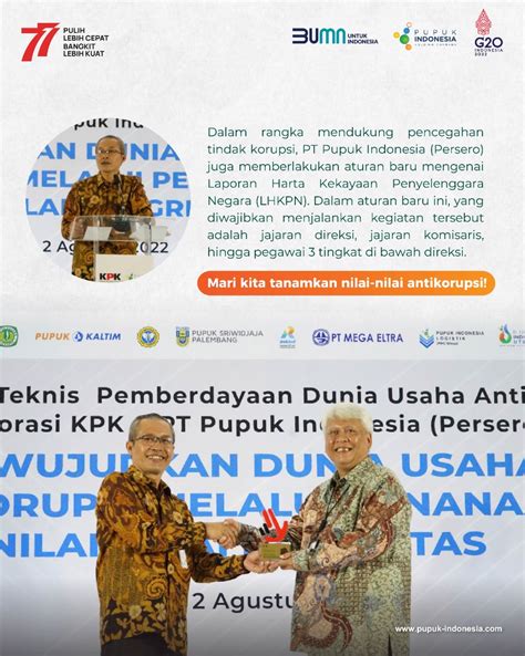 Pt Pupuk Indonesia On Twitter Budaya Antikorupsi Perlu Diterapkan Di