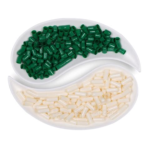 Size 00 Dark Green White Empty Vegetarian Capsules Capsulcn