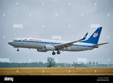 Air plane in National Airport Minsk, Belarus Stock Photo - Alamy