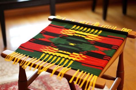 Premium Ai Image Handknit Kwanzaa Mat Mkeka On A Loom