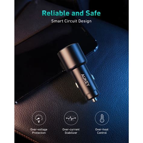 AUKEY CC Y18S USB C A Dual Port Fast Car Charger ทชารจในรถแบบ 2