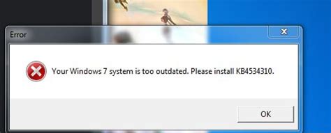 Your Windows System Is Too Outdated Please Install Kb Ox