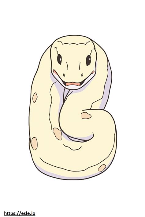 Ball Python Kawaii Coloring Page