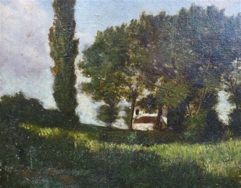 Proantic Animated Country Landscape Painting Oil Panel From The Xix