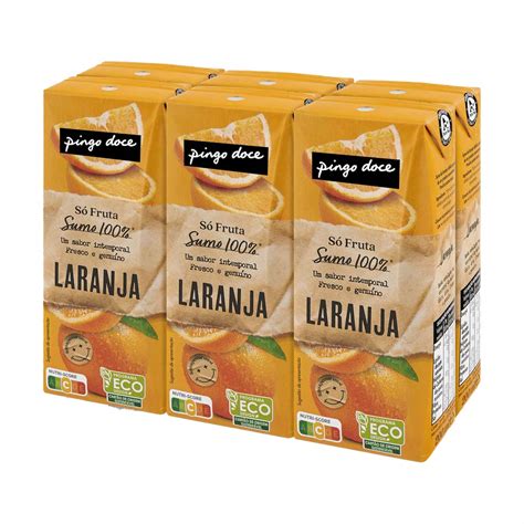 Mercadão Pingo Doce Sumo 100 Laranja Pingo Doce Pack 6