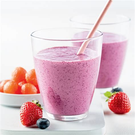 Smoothie Fraises Bleuets Et Melon Deau Les Recettes De Caty