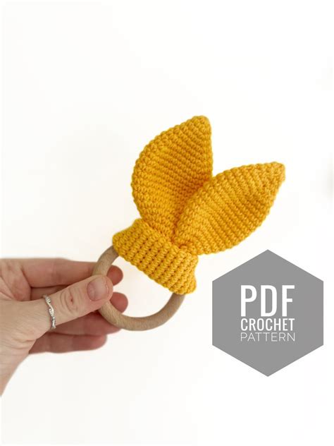 CROCHET PATTERN Baby Teether Crochet Bunny Ear Teether Crochet Bunny