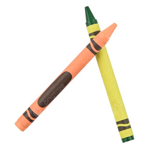 Flesh Colored Crayons And Green Crayons Brush Tool Painting Png