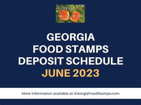 Georgia SNAP Payment Schedule For June 2023 Georgia Food Stamps Help