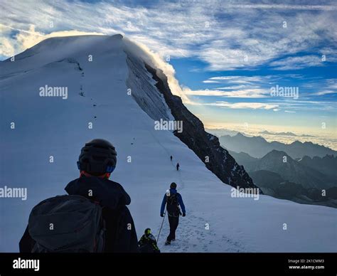 Summit ascent between combin de valsorey and combin de grafeneire on ...