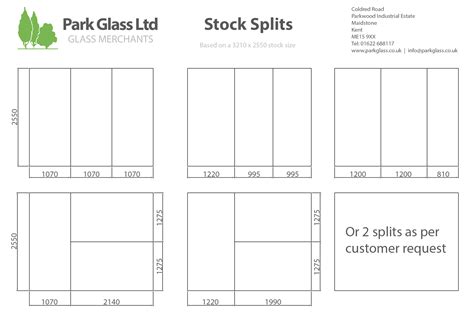 Sheet Glass Sizes From Park Glass