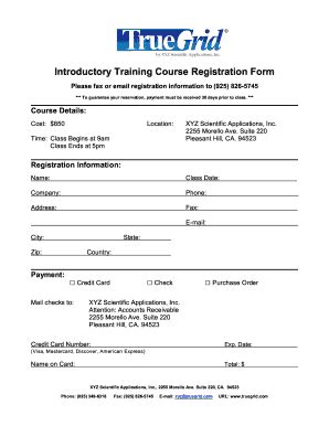 Training Course Application Form Fill Online Printable Fillable