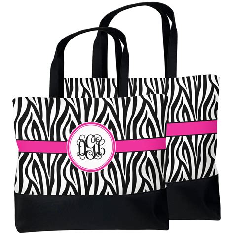 Zebra Print Beach Tote Bag Personalized Youcustomizeit