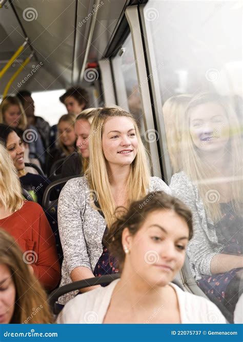 Woman On The Bus Stock Image Image Of Looking Rush 22075737