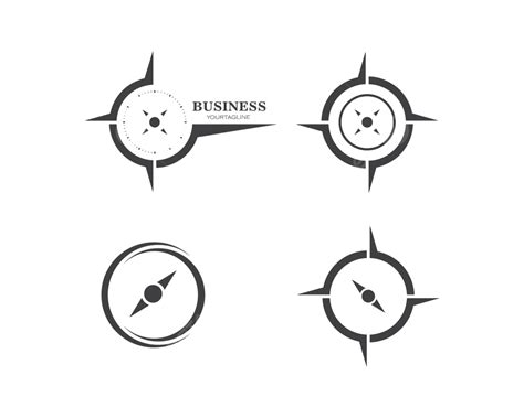 Compass Logo Template Vector Icon Illustration Road Arrow Outdoor