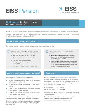 Fillable Online Retirement Budget Planner Fax Email Print Pdffiller