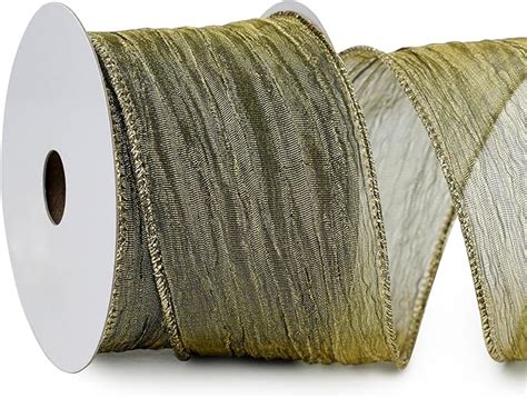 Amazon Mayreel Sage Green Wired Ribbon Inch X Yard Metallic