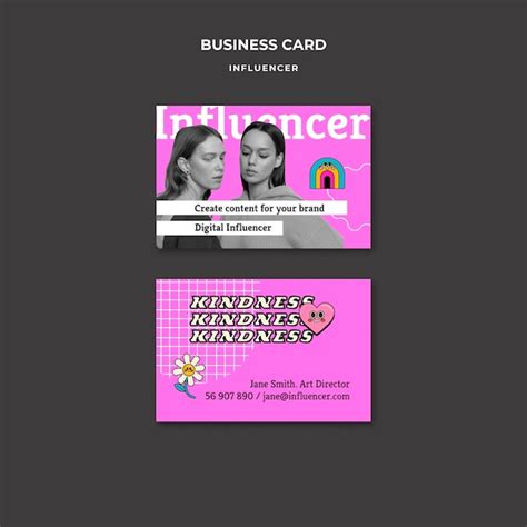 Free Psd Influencer Lifestyle Business Card Template