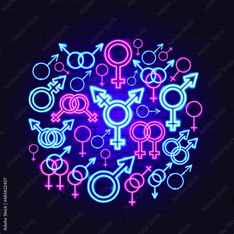 Gender Sex Neon Concept Vector Illustration Of People Rights Promotion Stock Vector Adobe Stock