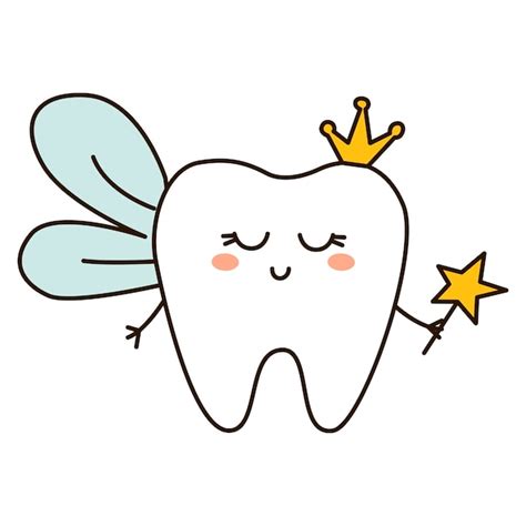 Premium Vector Tooth Fairy Vector Cartoon Illustration