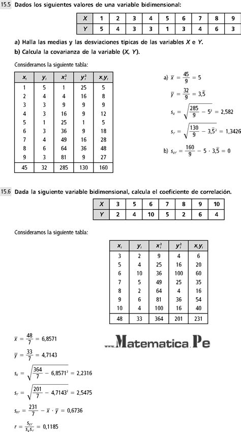 ESTADÍSTICA BIDIMENSIONAL EJERCICIOS RESUELTOS DE MATEMÁTICA 4 ESO PDF