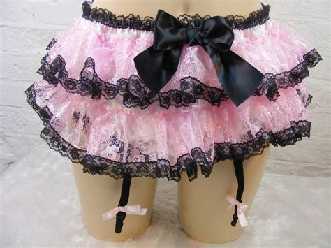 Adult Baby Sissy Pink Satin Lace Ruffle Tutu Suspender Panties Knickers Lingerie Etsy