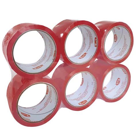 CINTA ADHESIVA EMPAQUE ROJO 218408 TUK 48 MM X 50 M BLISTER CON 6 PZAS