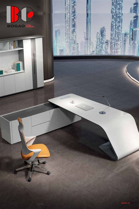 office furniture office desk with 2 chair White Desk Office, White ...