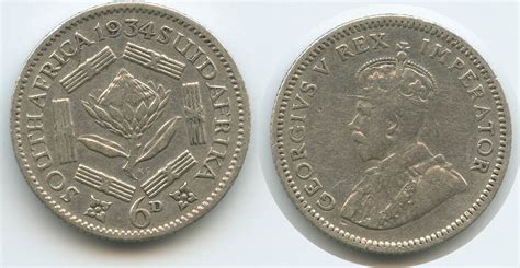 Südafrika 6 Pence Silber 1934 H1484 George V 1910 1936 South Africa