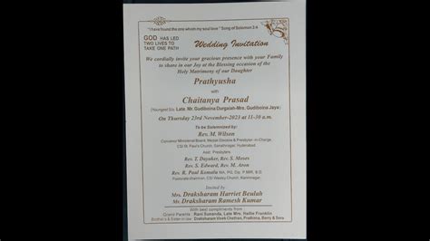 Wedding Of Prathyusha With Chaitanya Prasad Youtube