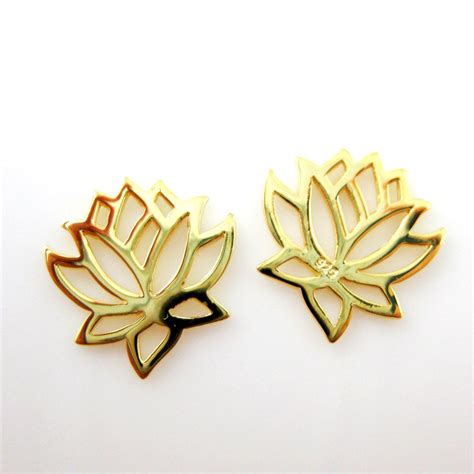 Lotus Charm Gold Vermeil Charm Lotus Flower Charm Gold Plated Etsy