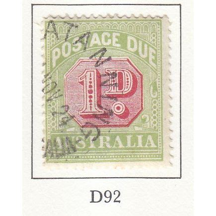 Australia Sgd Postage Due Stamp D Used Wmk Angular Crown