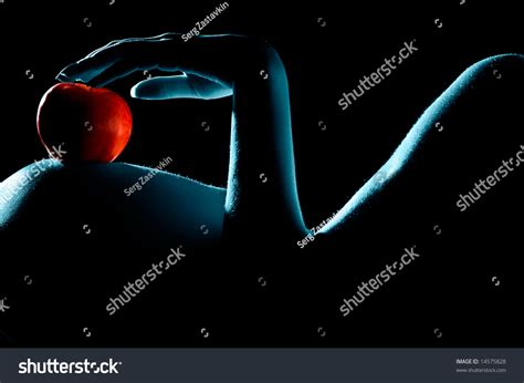 Nude Woman Red Apple Stock Photo 14575828 Shutterstock