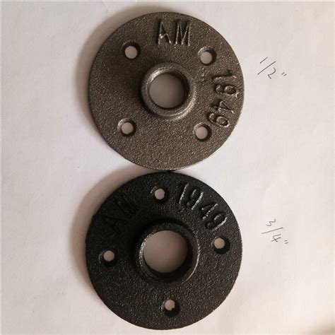 Inch Black Malleable Iron Pipe Fitting Threaded Floor Flange