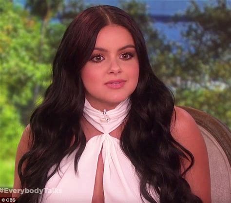 Ariel Winter Shows Off Legs In Denim Mini Dress While Chatting On Her