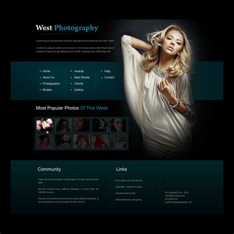 creative and appealing photography website template design psd