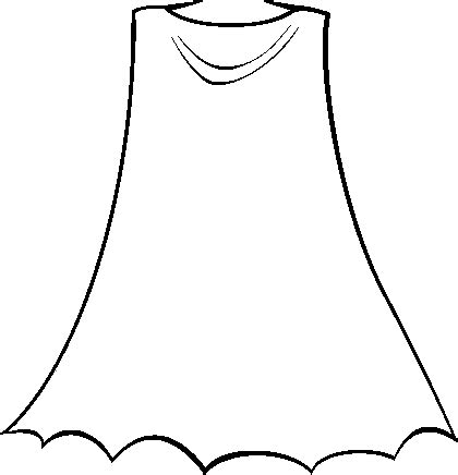 Superhero Template Cape Outline Sketch Coloring Page