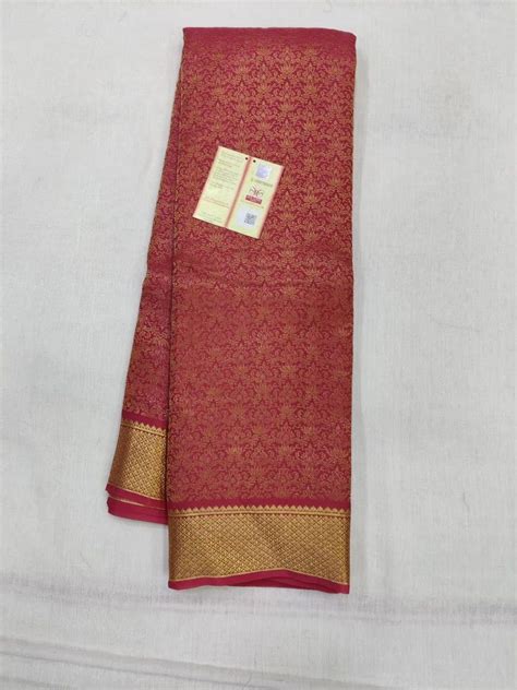 Embroidered Pure Mysore Silk Sarees 6 3 M With Blouse Piece At Best