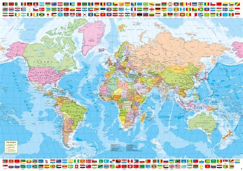 Educa Borras Map Of The World With Flags Piece Jigsaw Puzzle